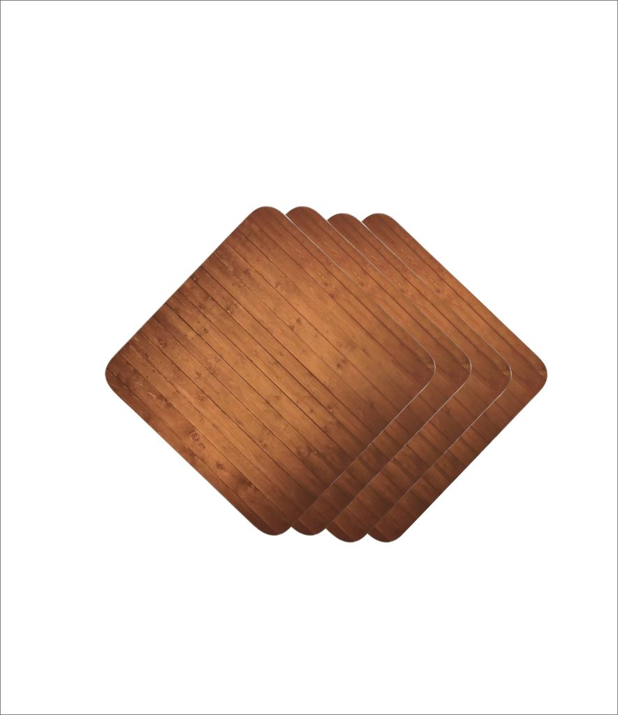 Wood Print Coaster Set - 4 Piece