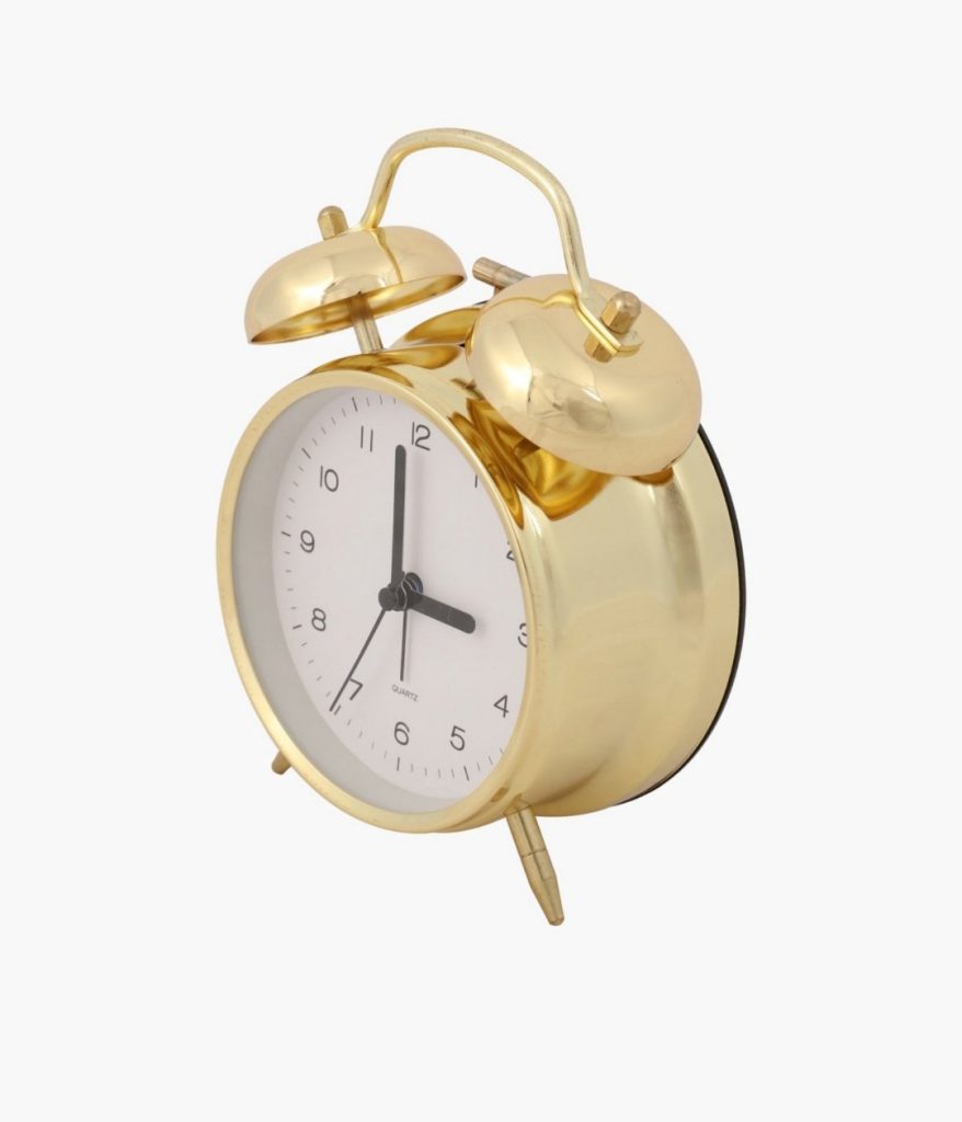 Twin Bell Clock Gold
