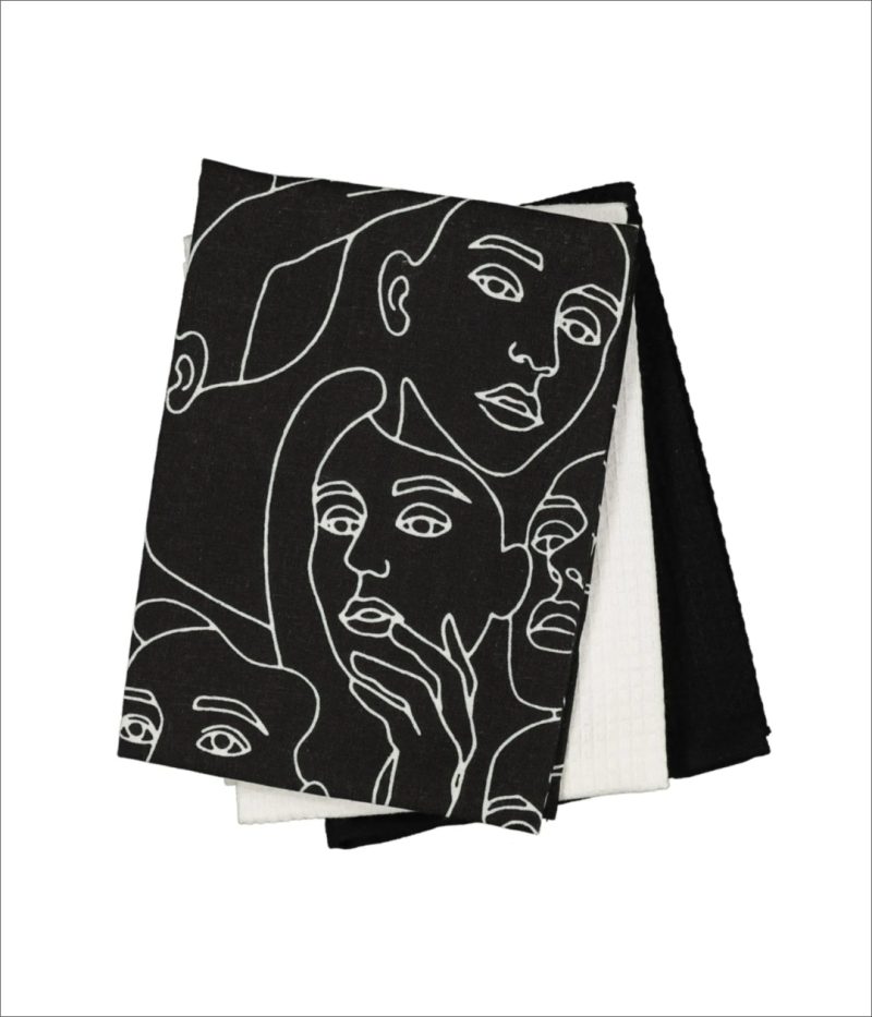 Face Printed Dish Coths Set - 3 Pieces