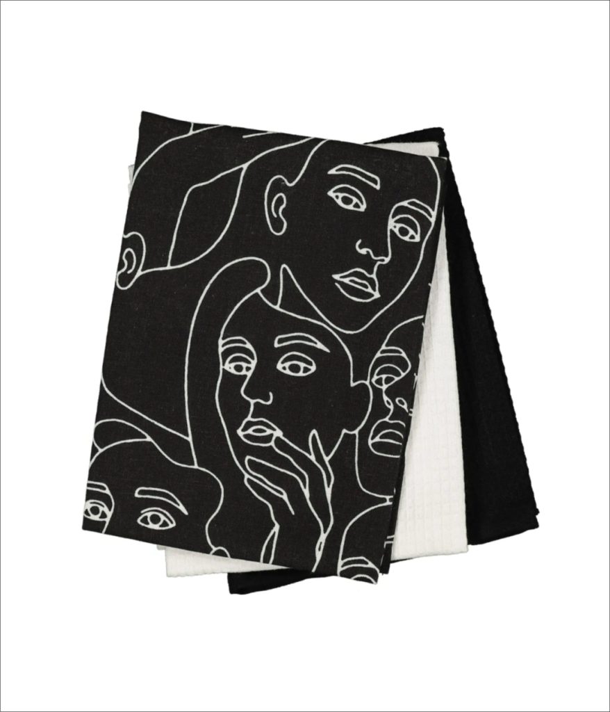 Face Printed Dish Coths Set - 3 Pieces