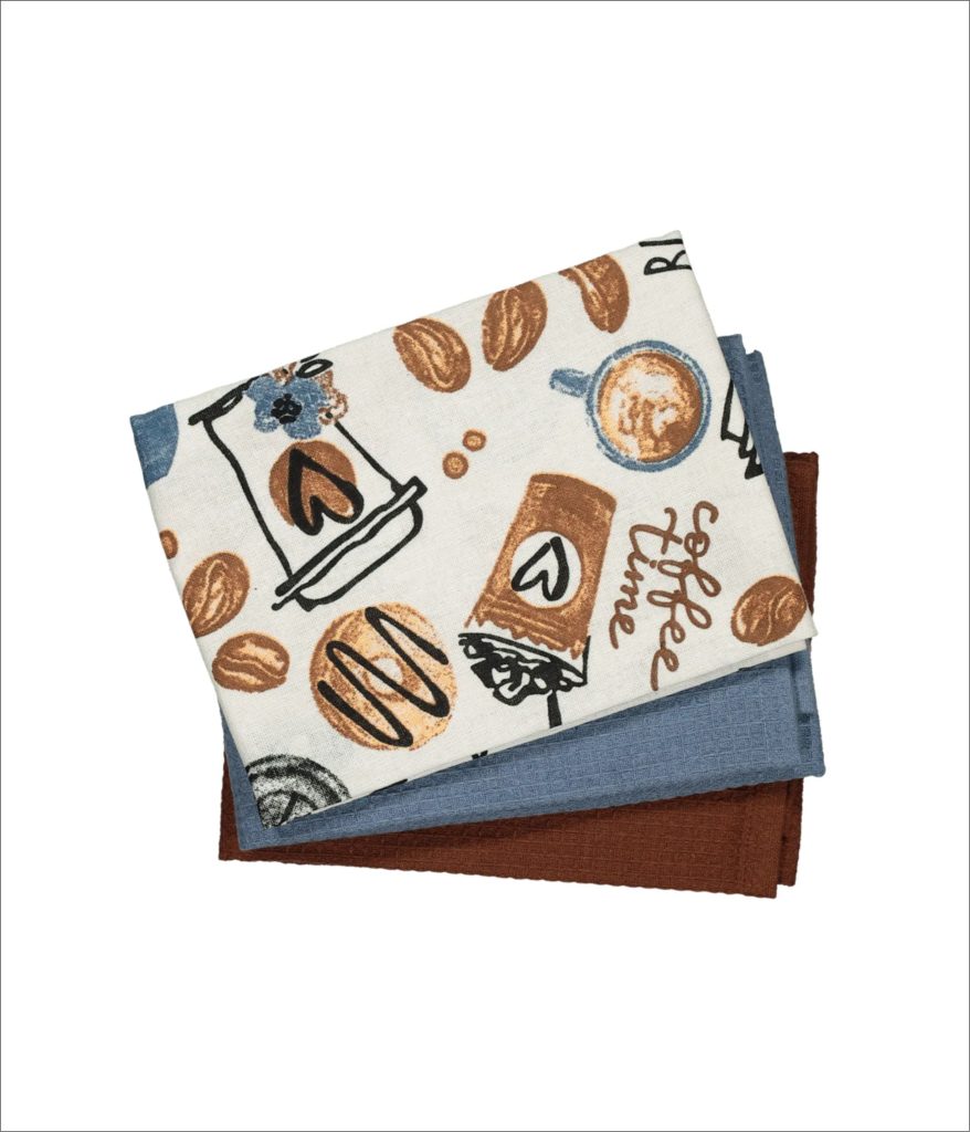 Printed Dish Cloths Set - 3 Pieces