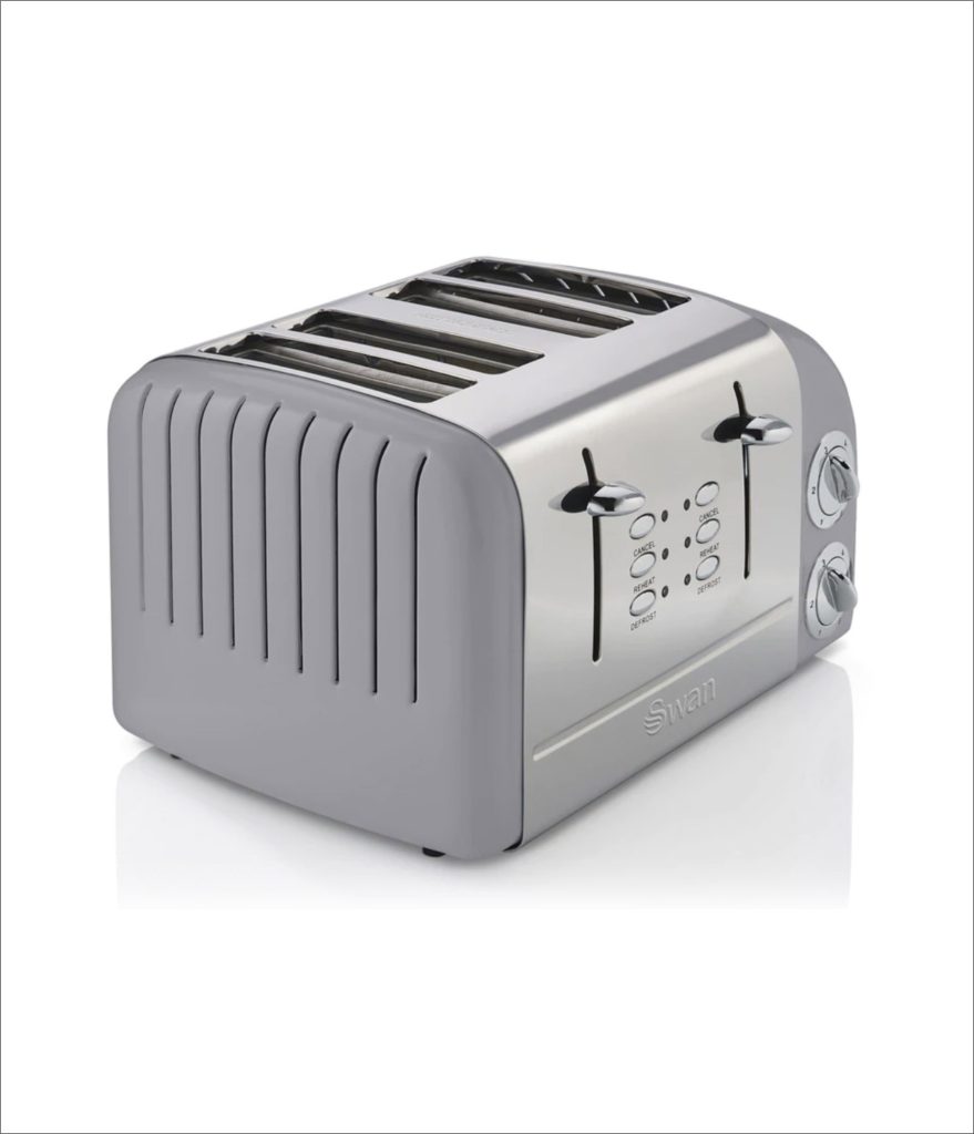 Swan 4 Slice Retro Toaster - Grey
