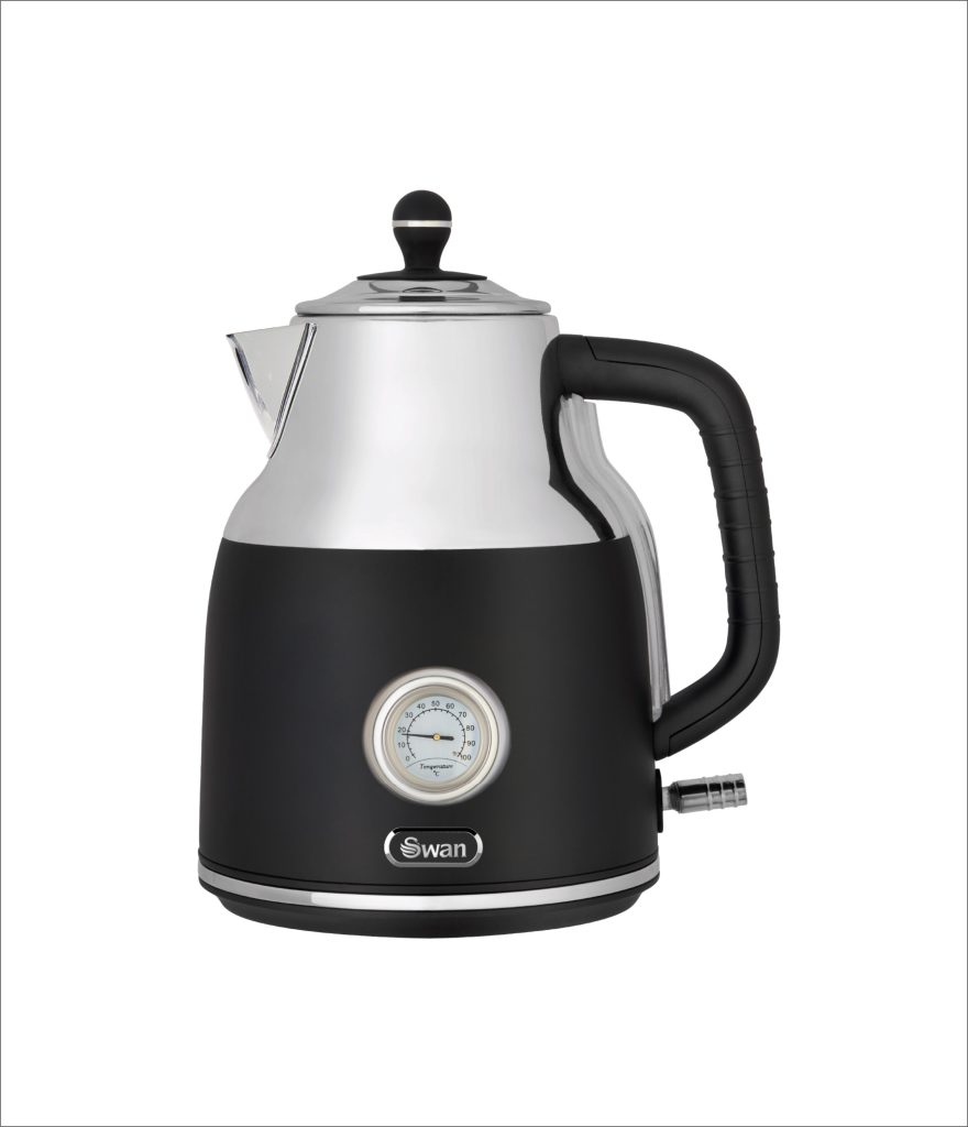 Swan 1.7 Litre Cordless Kettle with Temperature Gauge Black