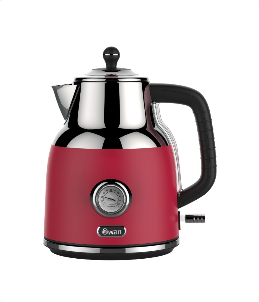 Swan 1.7 Litre Cordless Kettle with Temperature Gauge - Red